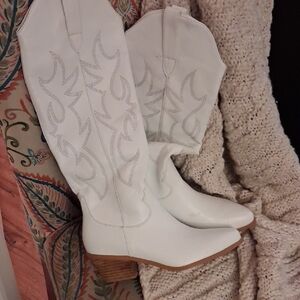 Women's White Western Boots